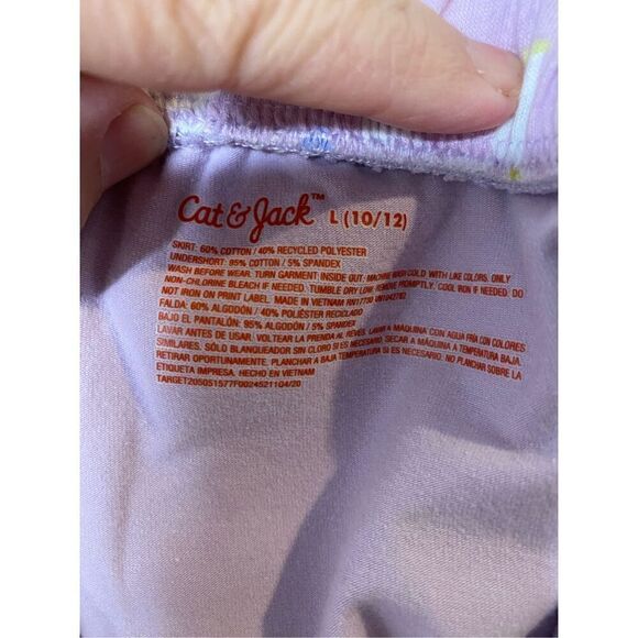 Cat & Jack Girls Skort L Lavender Unicorn Print Play Clothes Elastic Waistband - Picture 5 of 5